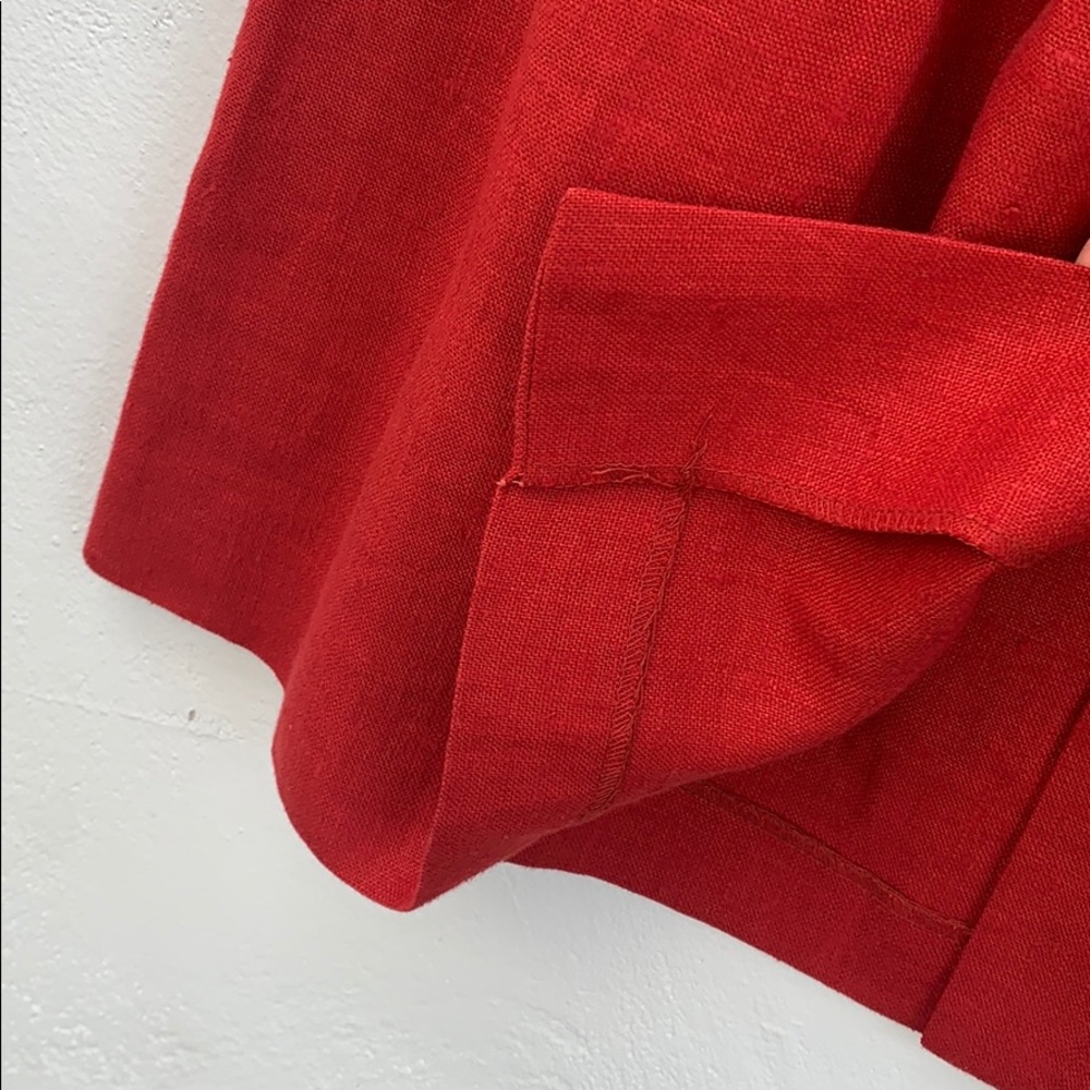 Liz Claiborne Bright Red Button-Front A-Line Skirt - Picture 3 of 6